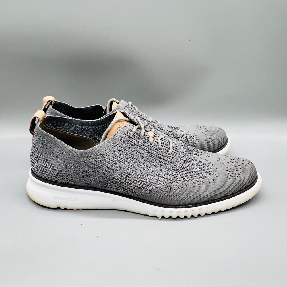 Cole Haan Shoes Mens 11 Gray Knit ZEROGRAND Stitchlite Wingtip Oxford Sneakers
